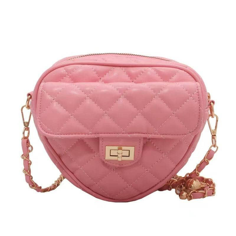 Quilted Heart Purse Pink | Lola + The Boys