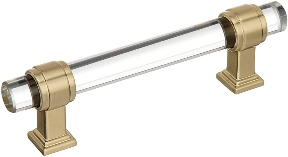Amerock | Cabinet Pull | Clear/Golden Champagne | 3-3/4 inch (96 mm) Center to Center | Glacio | ... | Amazon (US)