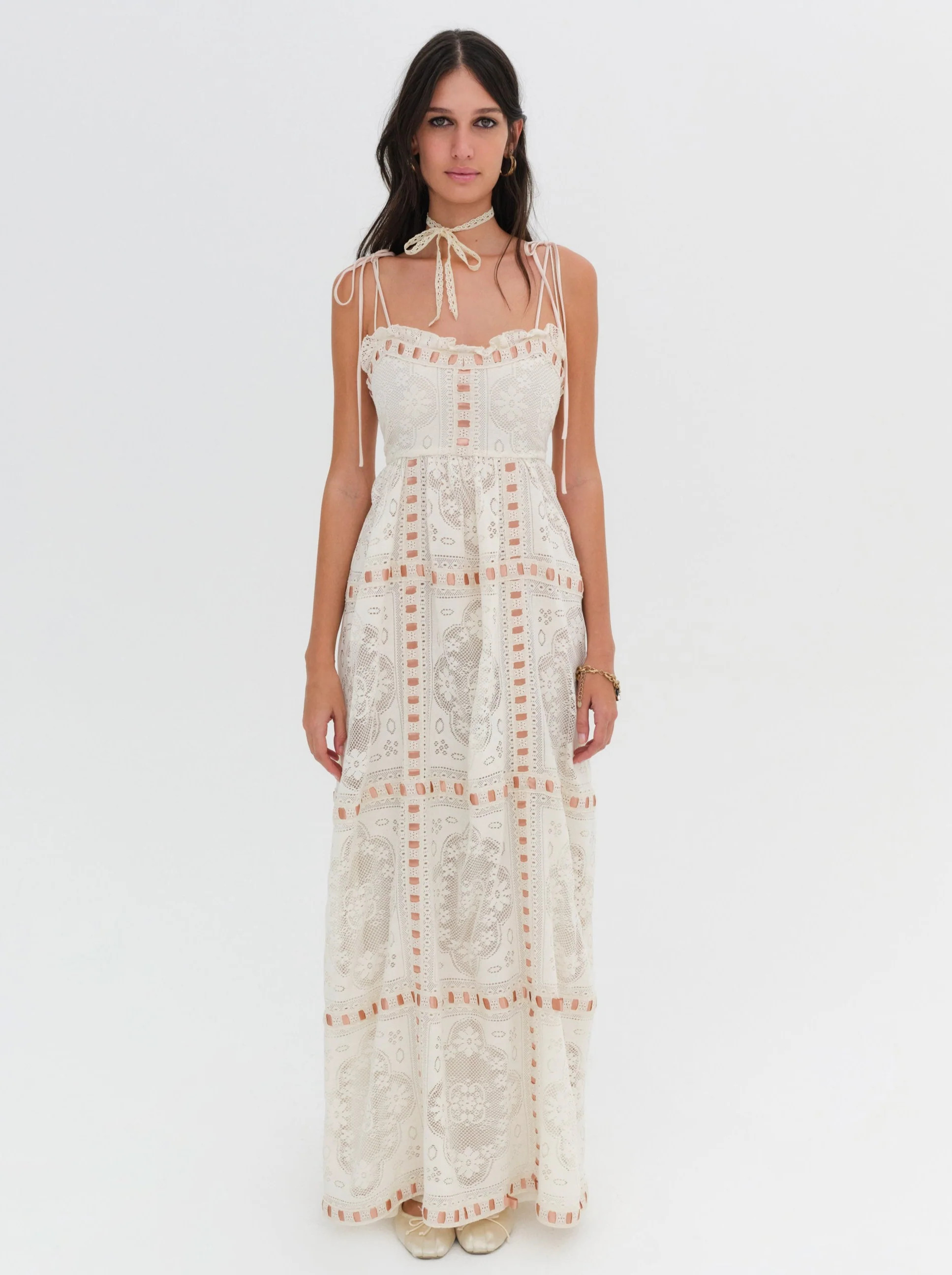 Charlotte Maxi Dress — Beige | For Love & Lemons