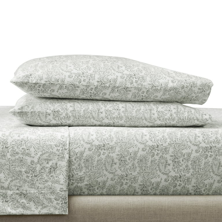 Better Homes & Gardens 4-Piece 400 Thread Count Paisley Taupe Performance HYGROCOTTON® Sheet Set... | Walmart (US)