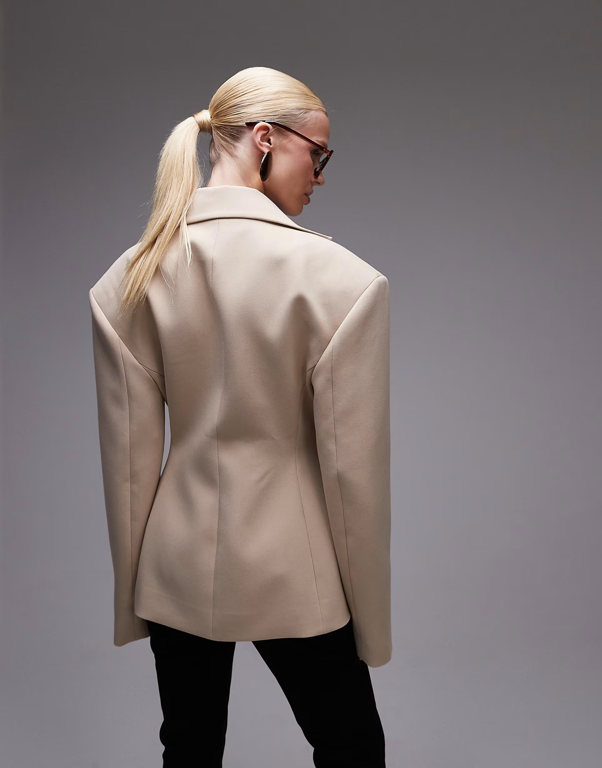 ASOS DESIGN sculpted cinch waist blazer in camel | ASOS | ASOS (Global)