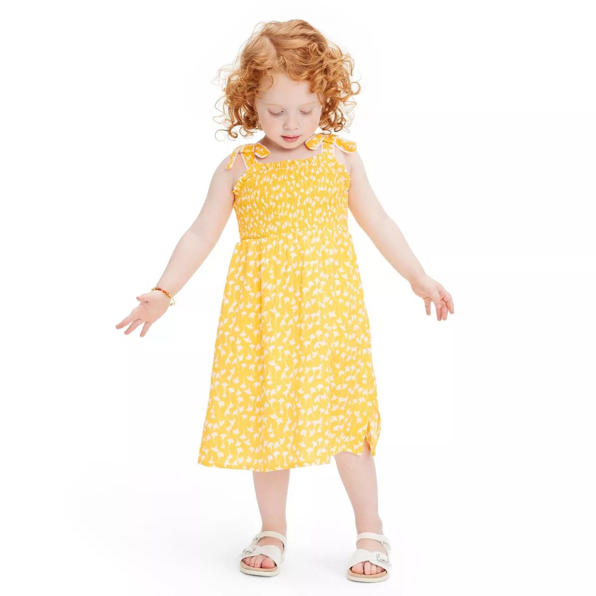 Toddler Smocked Tie Strap Ginkgo Yellow Midi Dress - DVF for Target | Target
