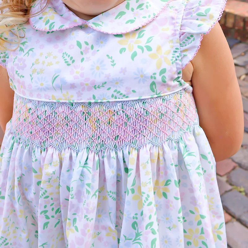 Garden Floral Smocked Collared Dress | Classic Whimsy