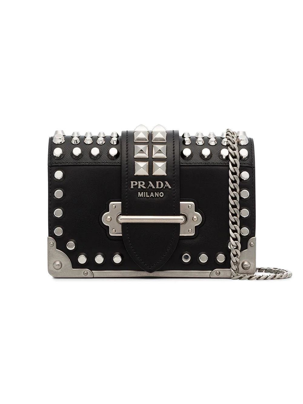 Prada black cahier small leather cross-body bag | FarFetch Global