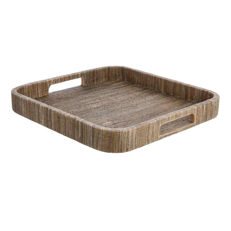 Neutral Water Hyacinth Tray, 13x13 | At Home