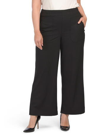 Plus Pull On Wide Leg Pant Ponte Pants | TJ Maxx