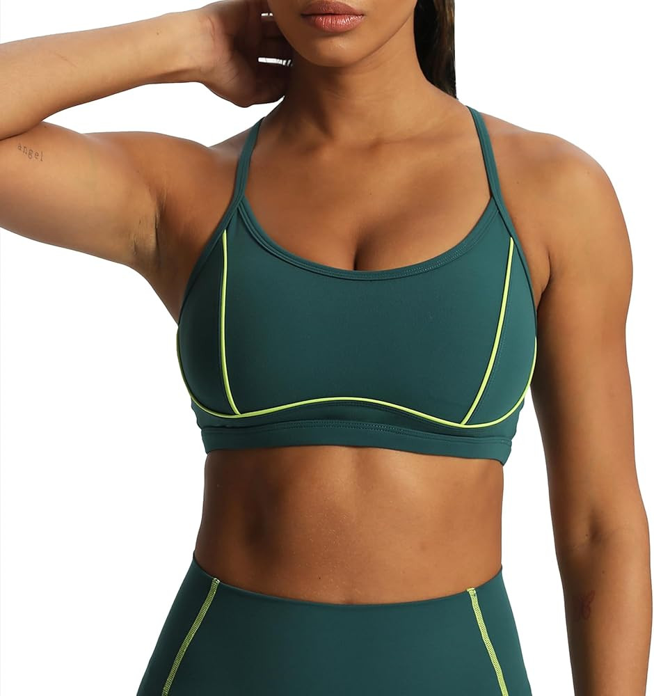 Aoxjox Women's Workout Sports Bras Fitness Backless Padded Training Gym Lexi Lined Bra Yoga Crop ... | Amazon (US)