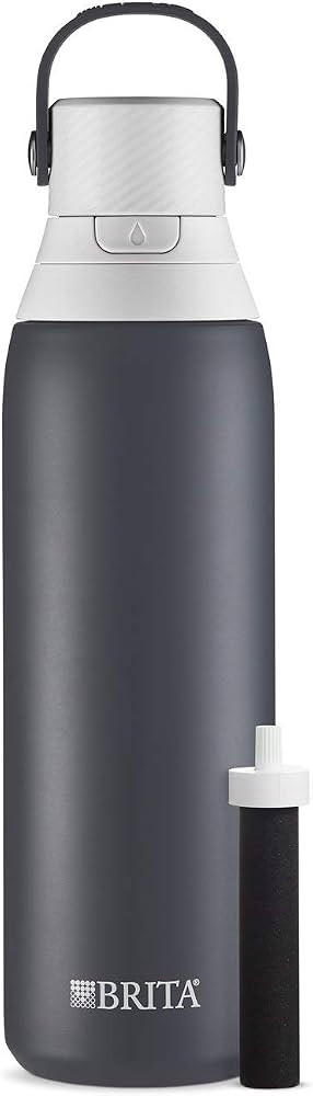 Brita Insulated Filtered Water Bottle with Straw, Reusable, BPA Free Plastic, Carbon, 26 Ounce | Amazon (US)