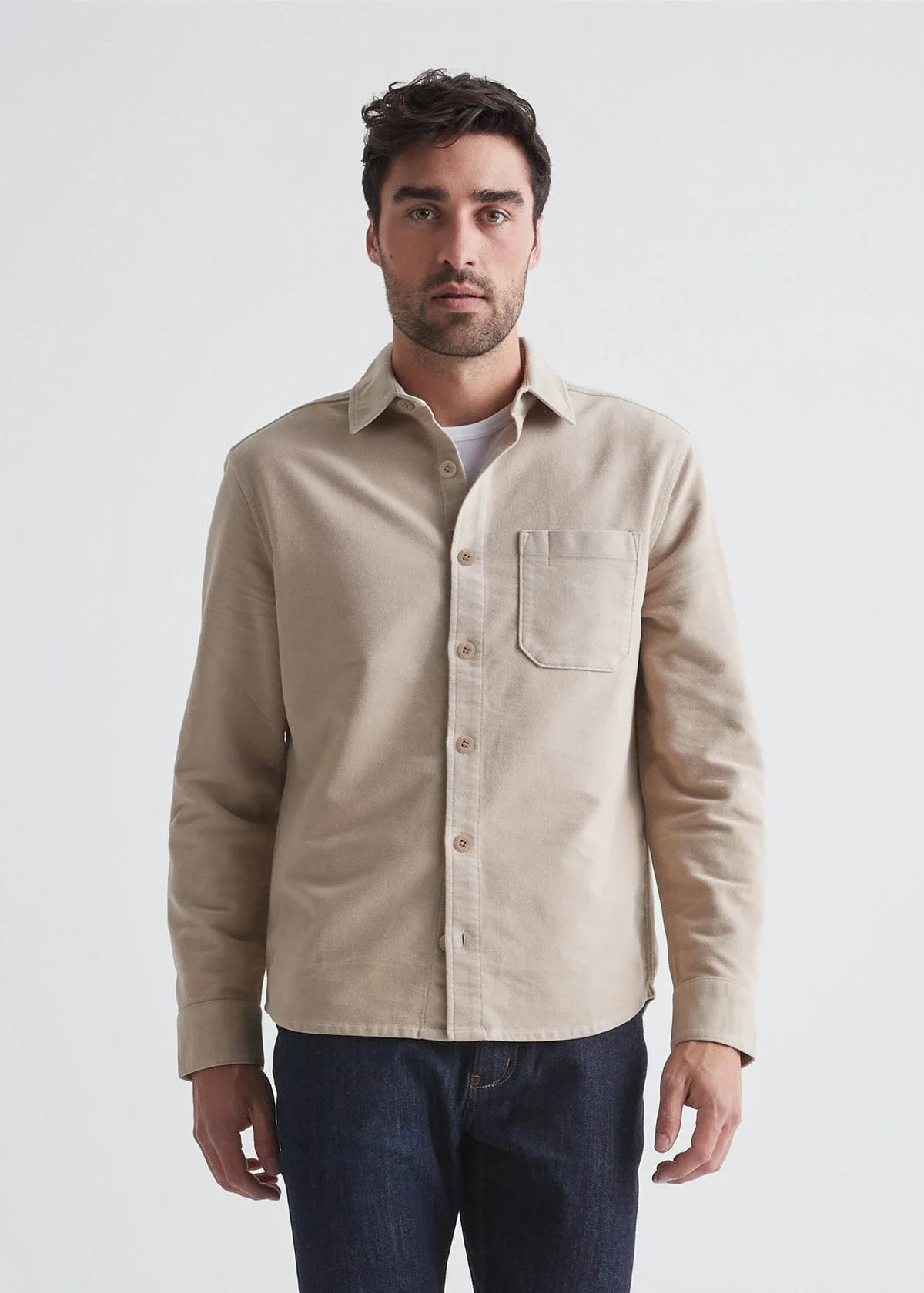 No Sweat Moleskin Shirt - Almond | DUER