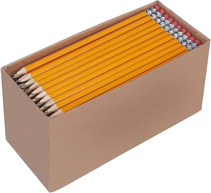 Amazon Basics Woodcased #2 Pencils, Pre-sharpened, HB Lead - Box of 150, Bulk Box | Amazon (US)