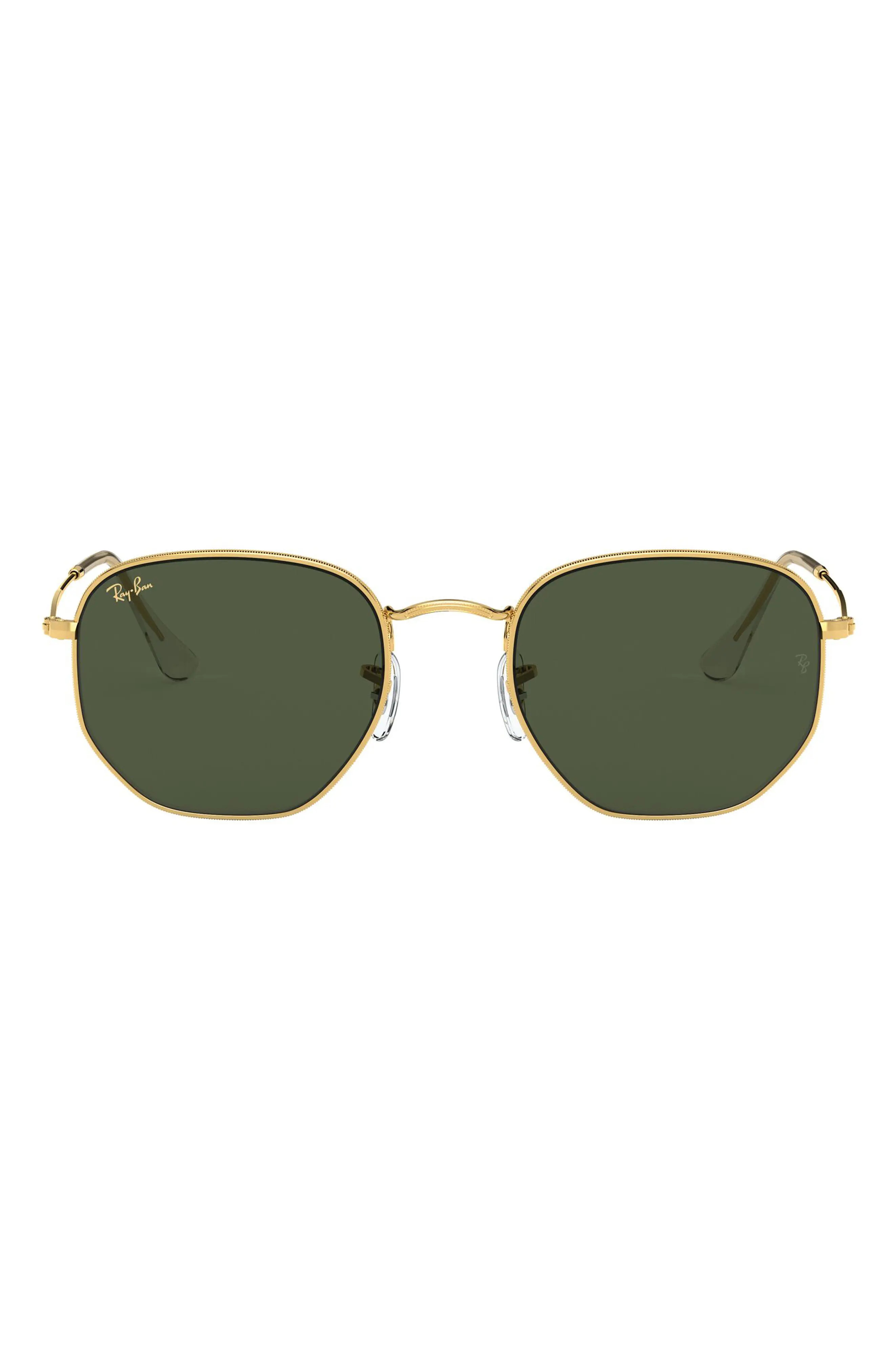 Ray-Ban 51mm Round Sunglasses - Gold Legend/ Green | Nordstrom