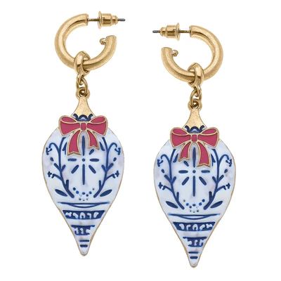 CANVAS Style x APStyle Chinoiserie Christmas Ornament Earrings | CANVAS