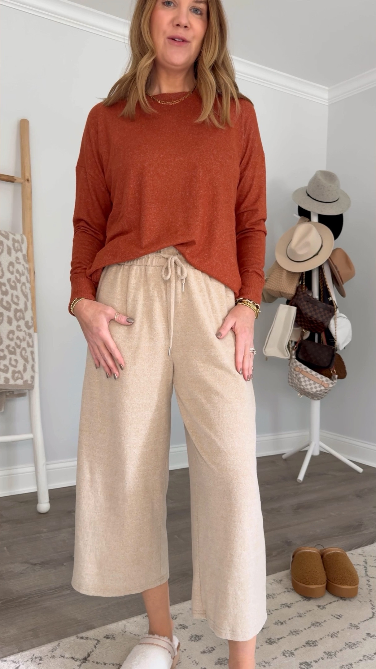 Ok @walmartfashion, just take all my 💸
Sizing:
$12 hacci top medium 
$15 hacci pants small
$17 Sherpa slippers TTS

For reference, I’m 5’7” and  about 135lbs 

Walmart haul, fall outfits, try on, styling reel, how to style, cozy season, timeless style, ways to wear, style at middle age, inclusive style, wide leg trousers, leopard sneakers, fall trends, Walmart fashion

#LTKOver40 #LTKFindsUnder50 #LTKSeasonal