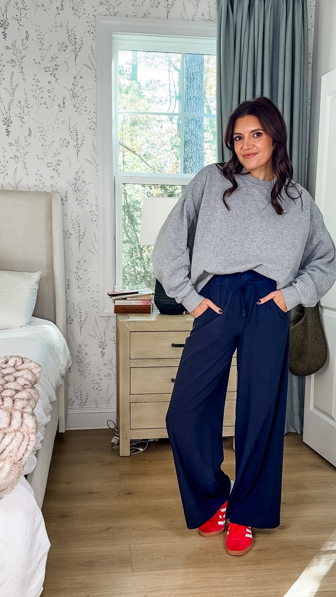 #1 bestselling athletic pants! High rise wide leg athletic pants are your favorite mom pants! I’m 5’7” and wearing a size small. Sweatshirt and adidas sneakers on sale! 

#LTKOver40 #LTKSaleAlert #LTKCyberWeek