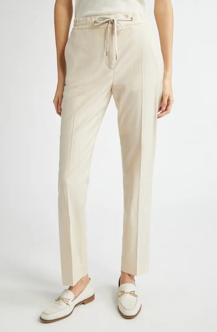 Drawstring Waist Straight Leg Trousers | Nordstrom