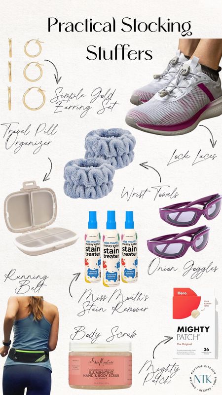 The stocking stuffer gift guide - all practical gifts from lock shoe laces to wrist towels for washing your face in the sink!

#LTKGiftGuide #LTKfindsunder50 #LTKHoliday