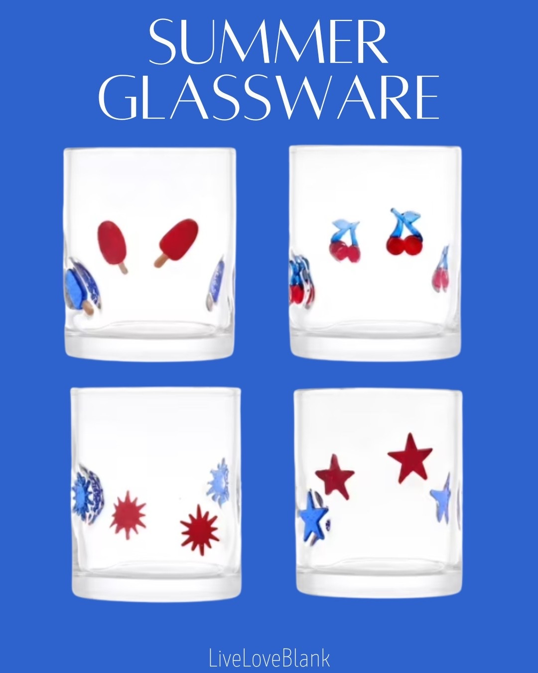 Walmart finds!
Fun glassware 
Memorial Day
4th of July 
Hostess gifts

#LTKSeasonal #LTKHome #LTKmomlife