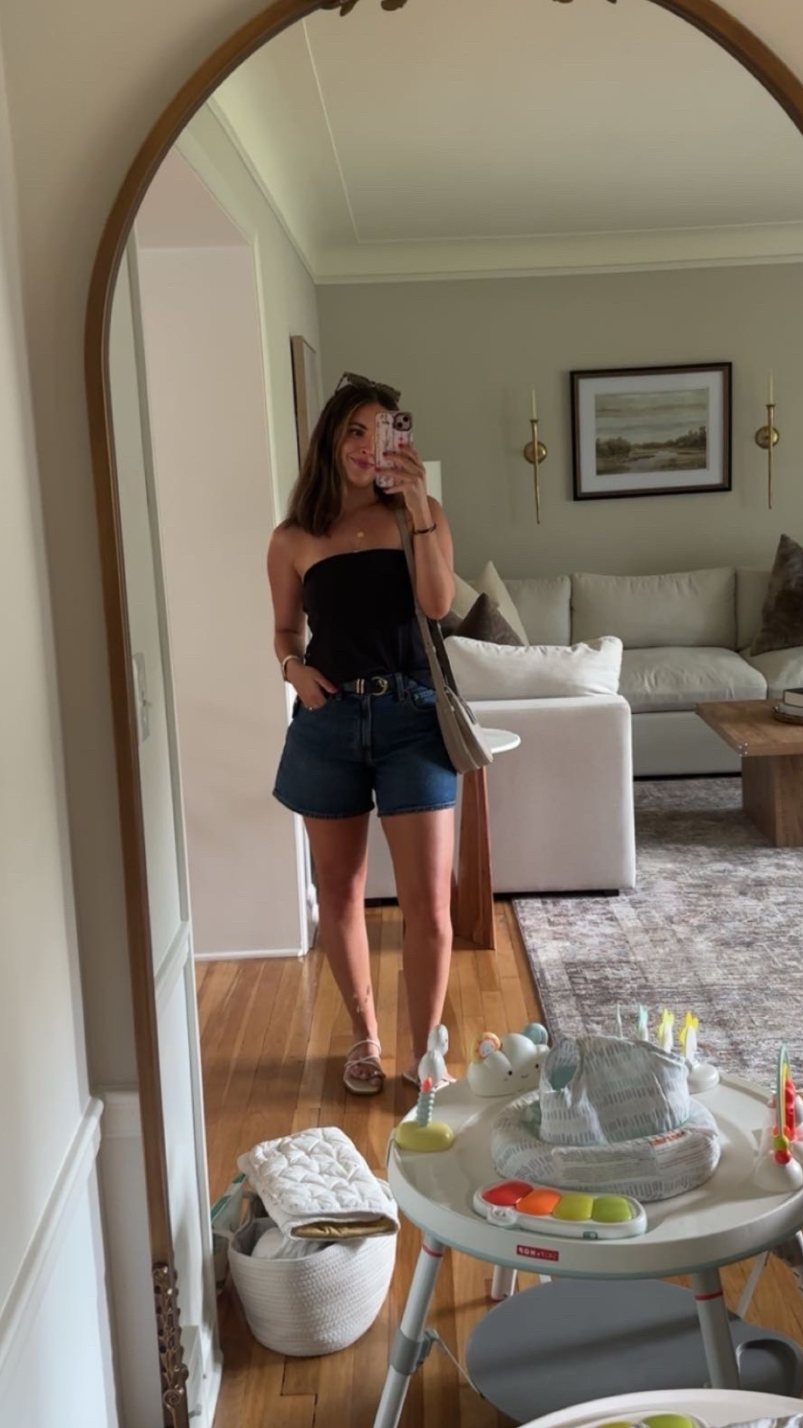 Easy, summer OOTD — Abercrombie dad curve love dad shorts & tube top on sale! 

#LTKStyleTip #LTKSaleAlert #LTKSeasonal