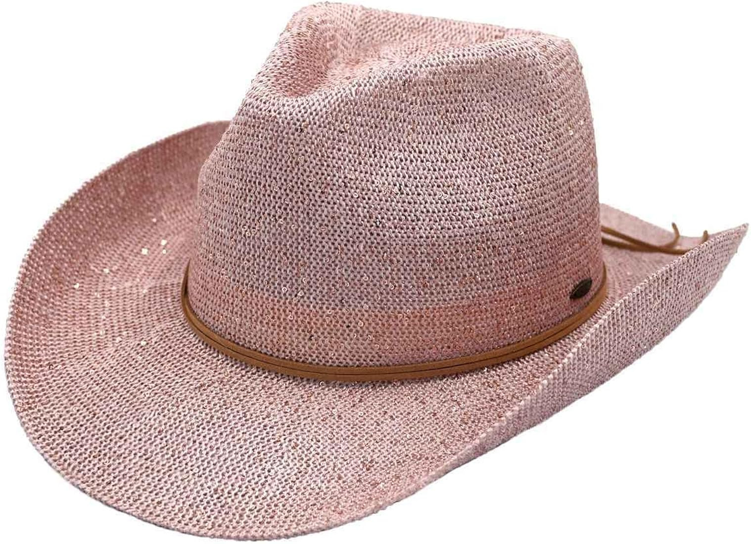 C.C Sparkly Sequin Cowboy Hat with Suede String Trim | Amazon (US)