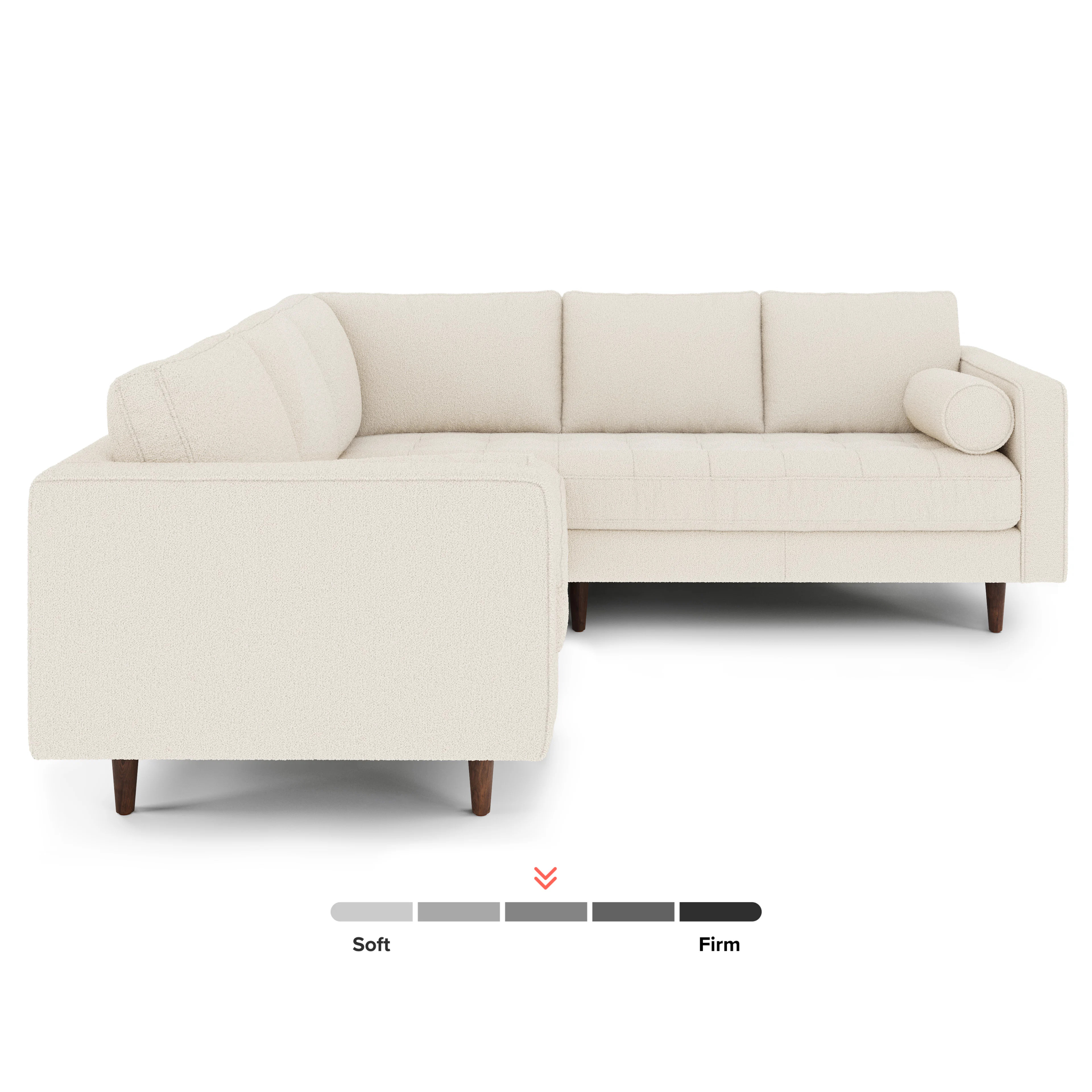 Sven 91" Tufted Corner Sectional - Ivory Wool Bouclé | Article