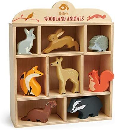 Tender Leaf Toys Woodland Animals – 8 Wooden Forest Animals with a Display Shelf -Classic Toy f... | Amazon (US)