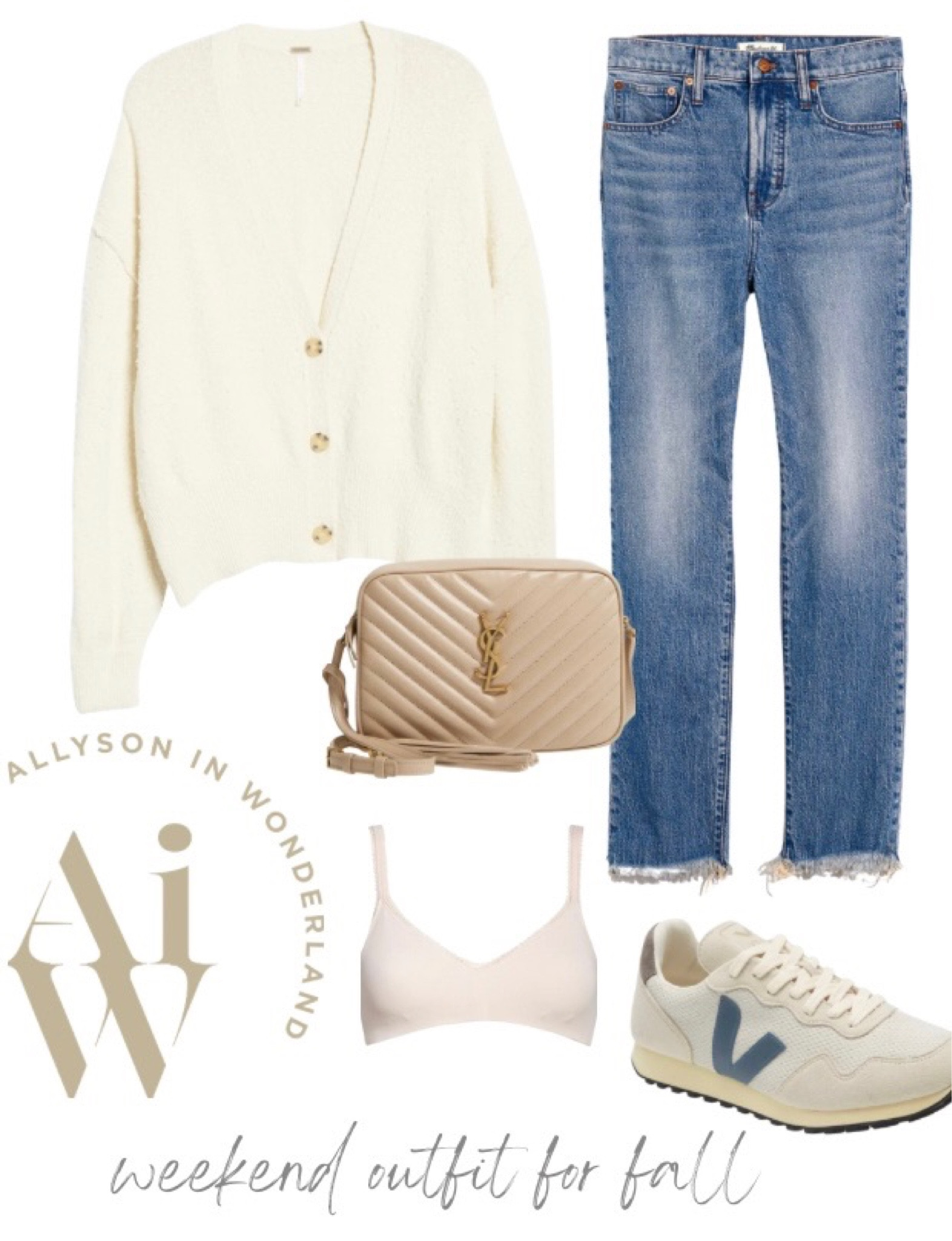 Cardigan 
Sweater 
YSL bag
Sneakers 
jeans
Fall outfit 

#LTKshoecrush #LTKitbag #LTKSeasonal