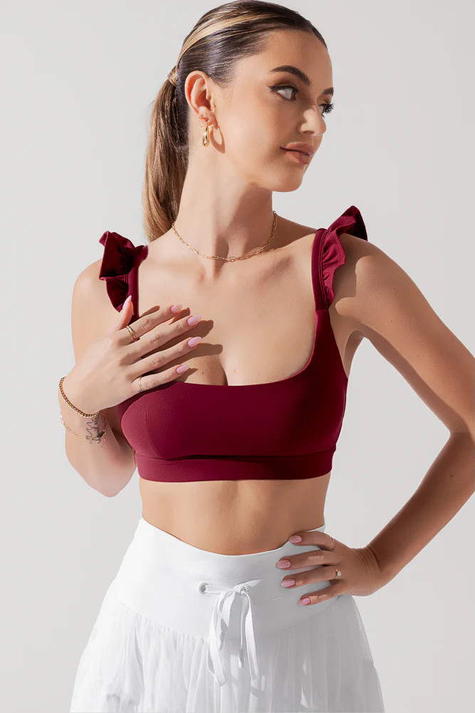 Romance Ruffle Bra - Crimson | POPFLEX