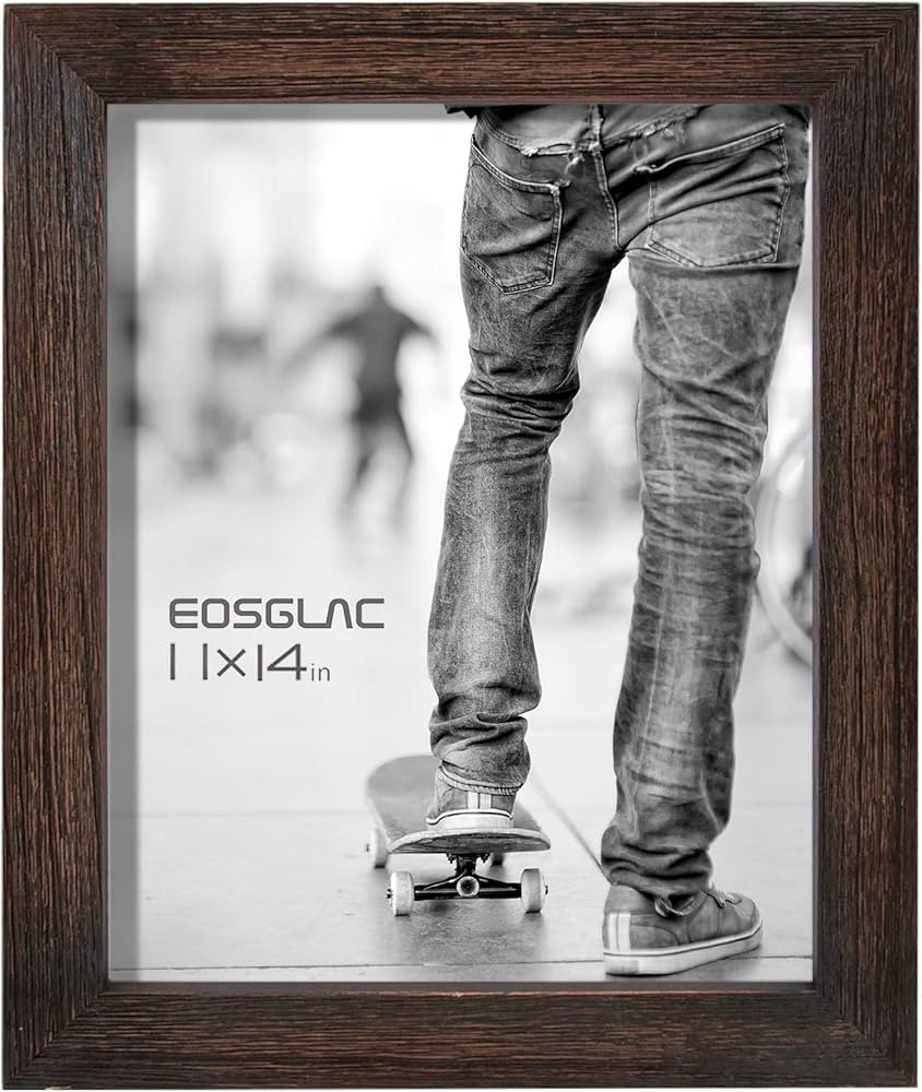 Eosglac Rustic Picture Frames 11x14, Weathered Dark Brown Reclaimed Look Wooden Photo Frame with ... | Amazon (US)