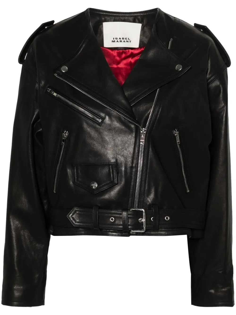 ISABEL MARANT Leather Biker Jacket - Farfetch | Farfetch Global