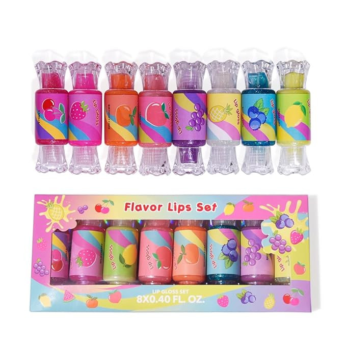 Cute Lip Gloss for Kids, 6PCS Glitter Girls Lip Gloss Set with Shape of Candy, Assorted Flavors H... | Amazon (US)