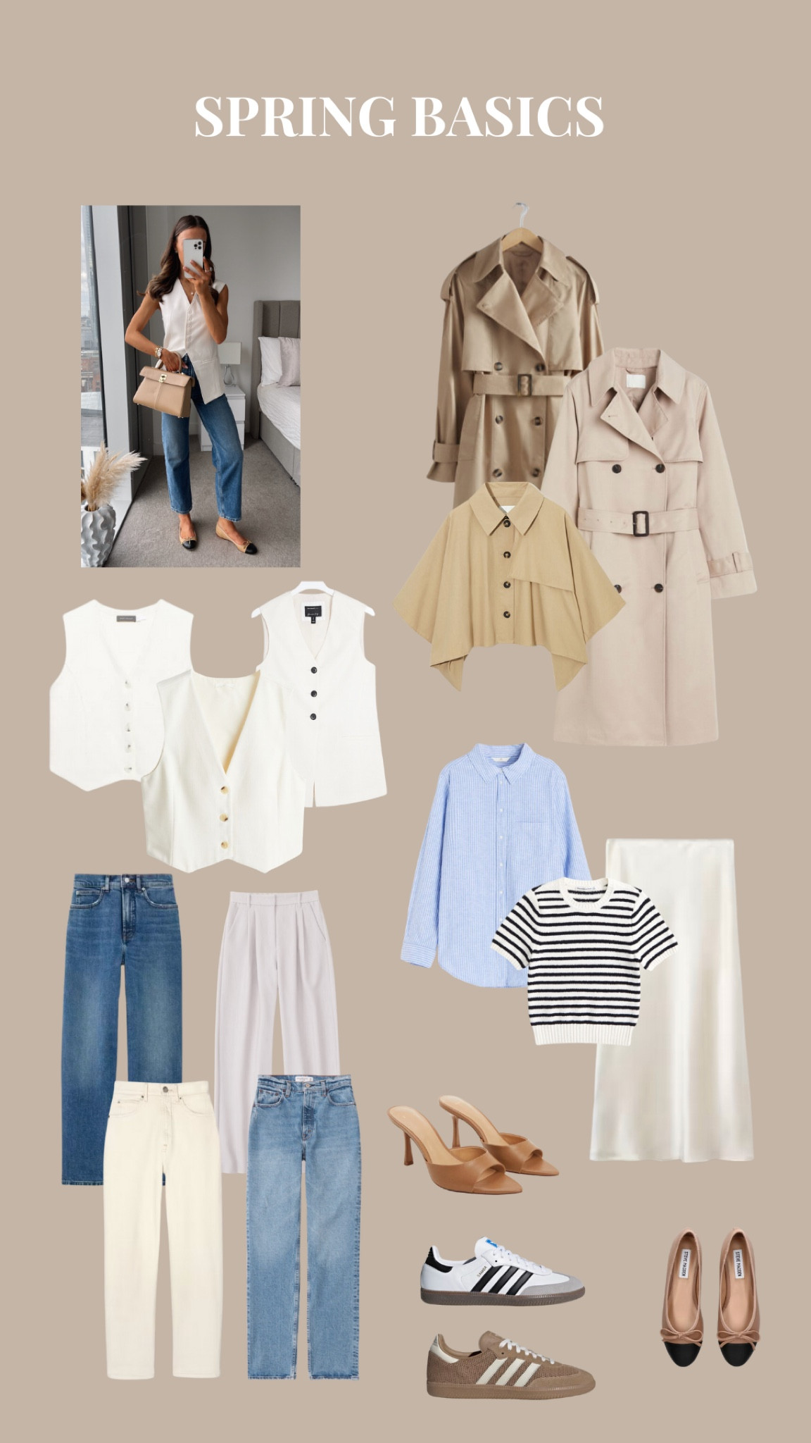 Spring basics 🤍

I wear size 24 waist 27.5 inseam in the everlane jeans 🫶🏽

#LTKSeasonal #LTKeurope #LTKstyletip