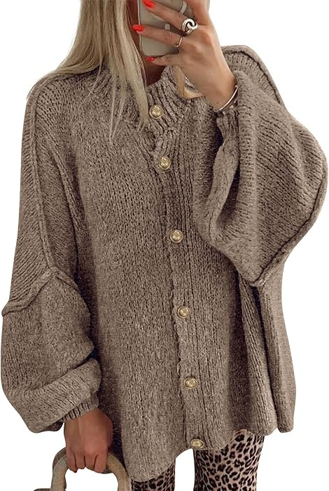 BTFBM Oversized Cardigan Sweaters for Women Casual 2026 Trendy Fall Clothes | Amazon (US)