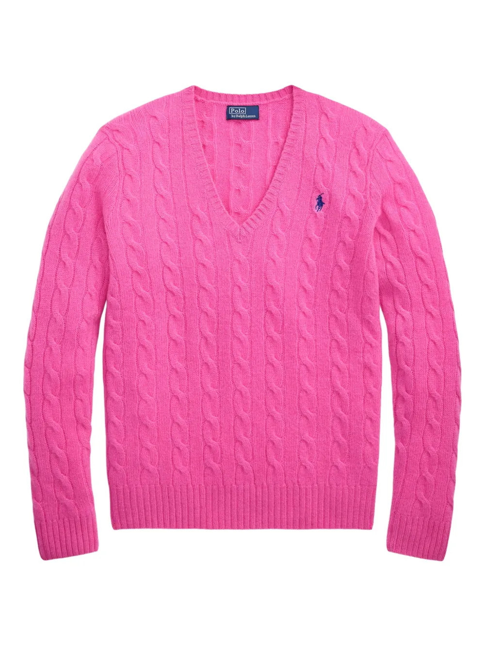 Polo Ralph Lauren cable-knit V-neck sweater - Pink | Farfetch Global