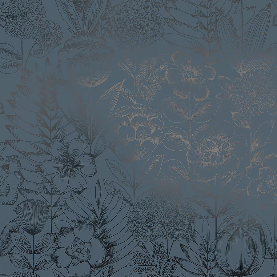 Tempaper 28-sq ft Blue Vinyl Floral Self-adhesive Peel and Stick Wallpaper | Lowe's