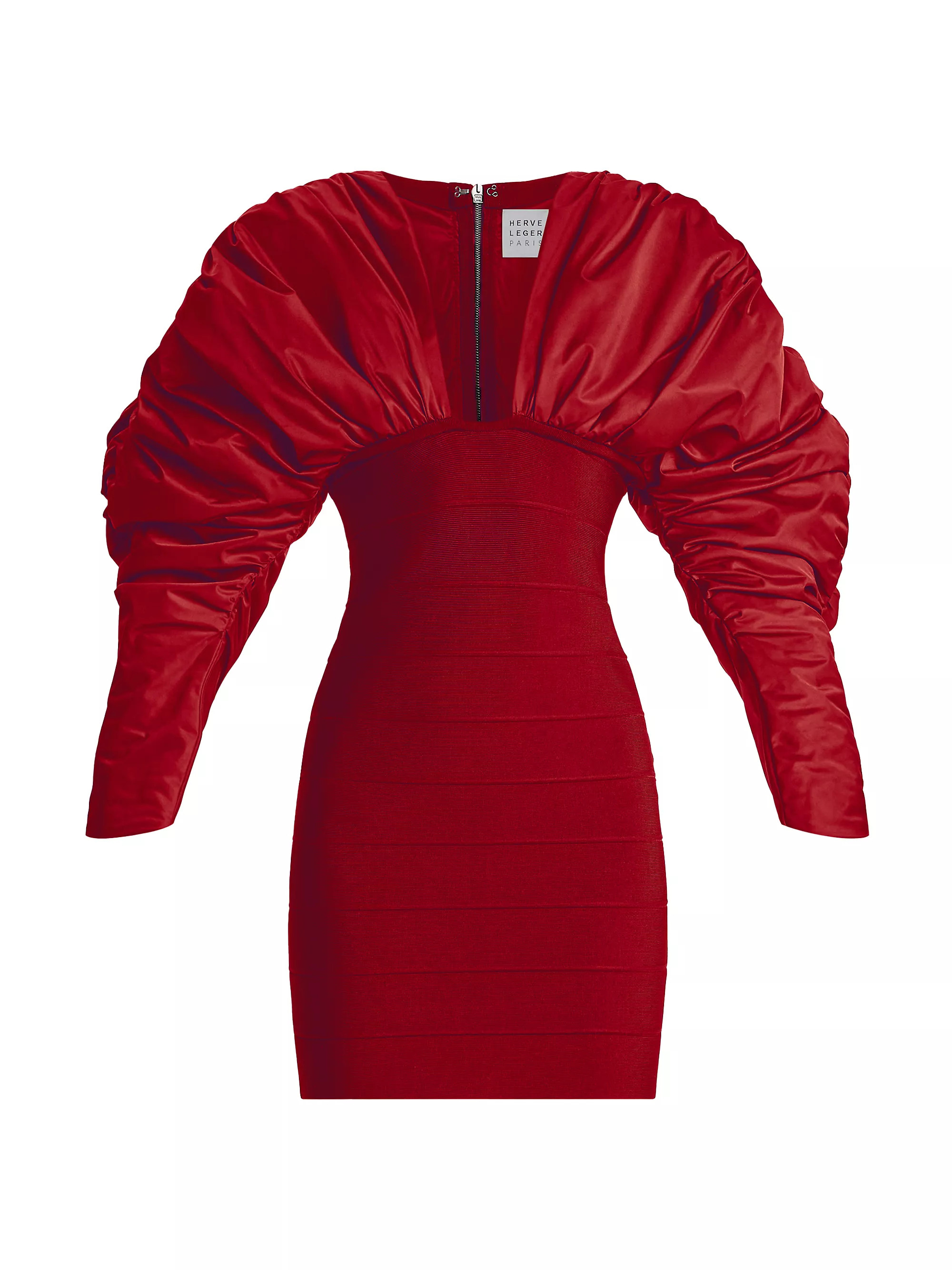 Puff-Sleeve Body-Con Minidress | Saks Fifth Avenue