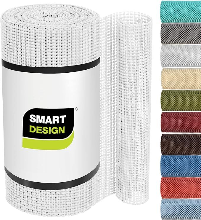 Smart Design Classic Grip Shelf Liner- Non Adhesive Home Organization Shelf Liners - Strong Gri... | Amazon (US)