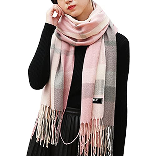 Women Tartan Scarf - Winter Long Scarves Plaid Warm Wraps Wool British Style for Ladies Spinning ... | Amazon (CA)