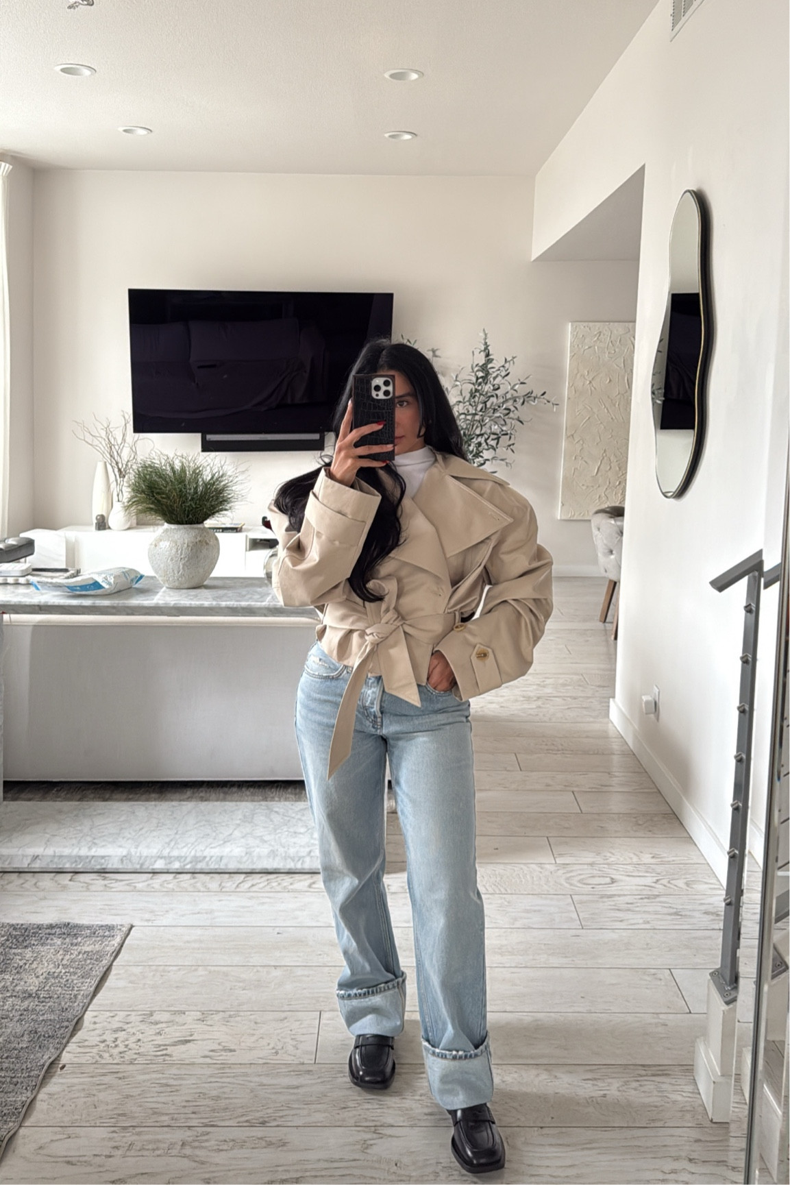 Cropped trench coat for a rainy day. 
I’m wearing a large in the trench! 

#LTKStyleTip #LTKMostLoved