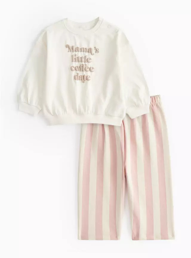 Mama's Little Coffee Date Sweatshirt Set 6-9 months | Tu Clothing