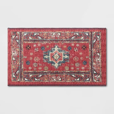 Vintage Persian Medallion Kitchen Rug Red - Threshold™ | Target