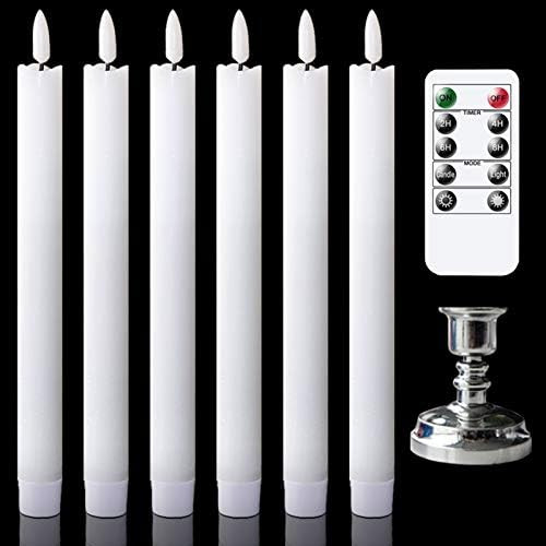 GenSwin Flameless Taper Candles with Remote Timer, Battery Operated Flickering Real Wax LED Windo... | Amazon (US)