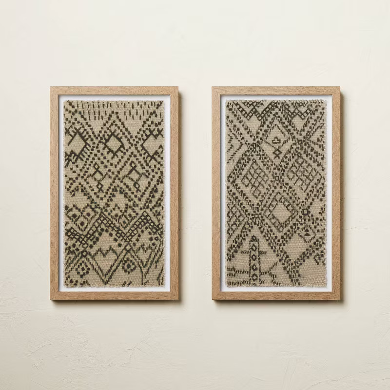 (Set of 2) 12" x 20" Burlap Framed Wall Art - Opalhouse™ designed with JungalowT... | Target