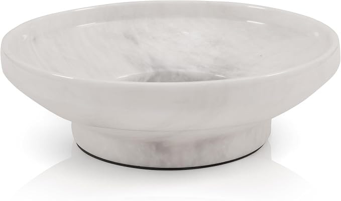 Weiße Marmor-Obstschale - Dekorative Salatschüssel für Küchendekoration, handgefertigter Marm... | Amazon (DE)