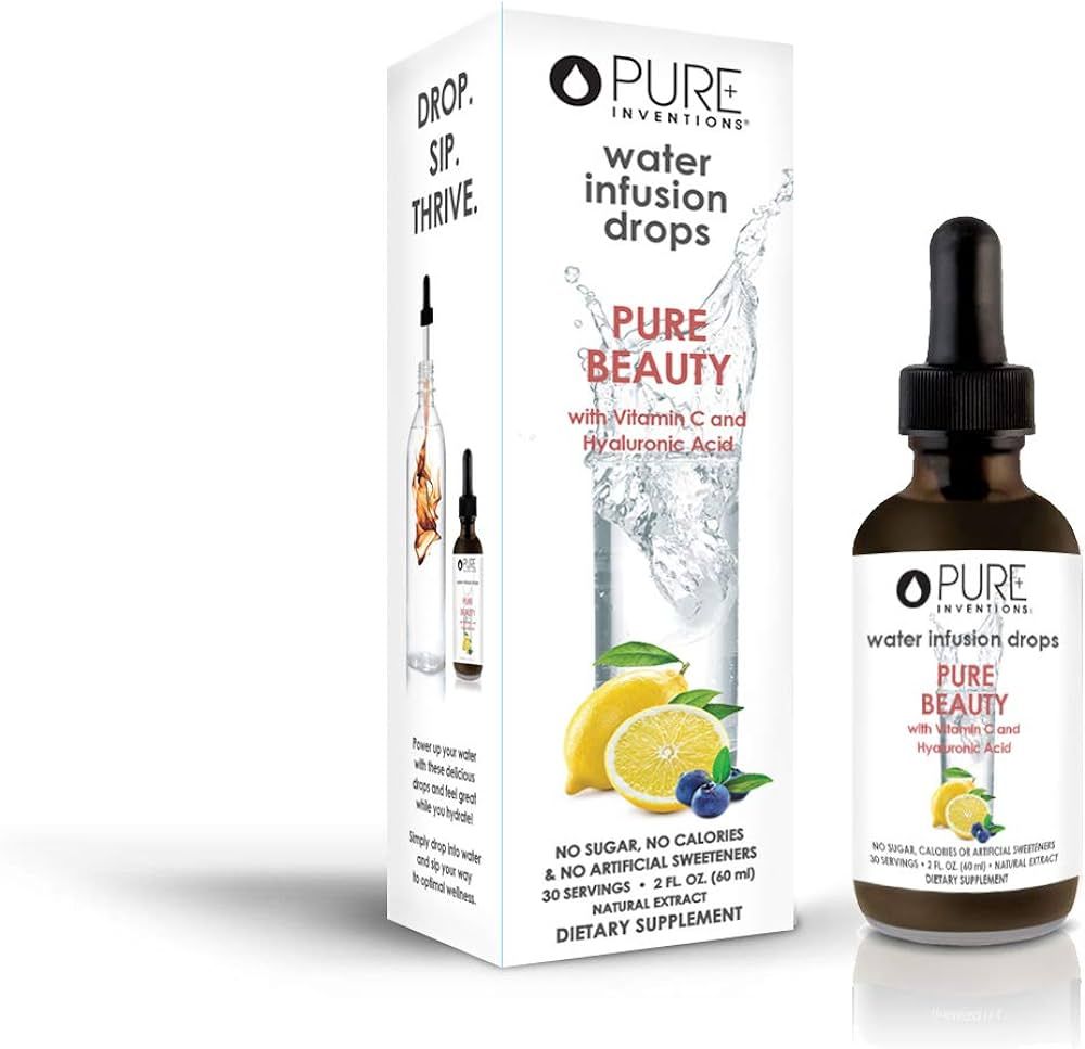 Pure Inventions Beauty - Lemon Blueberry Flavored - Water Infusion Drops - No Sugar, Calories, or... | Amazon (US)