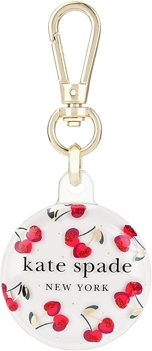 kate spade new york AirTag Holder with Gold Ring Clip - Protective Case for Apple AirTag - Cherry... | Amazon (US)