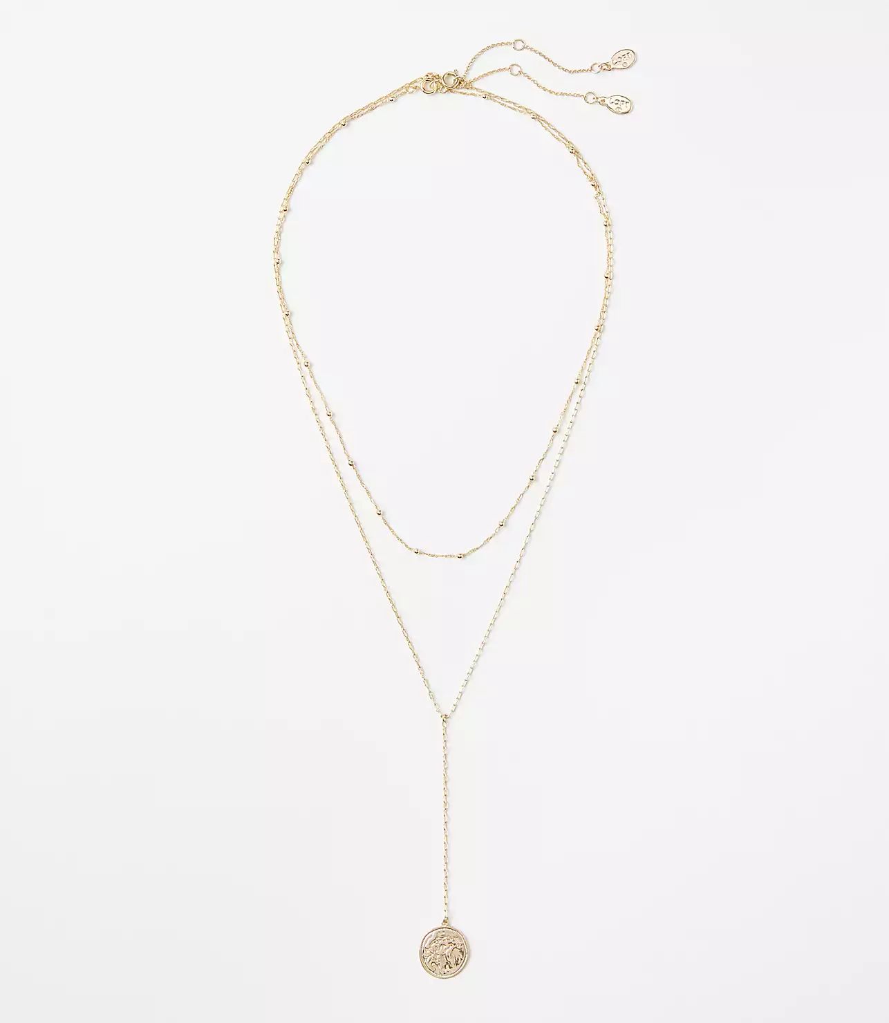 Coin Layered Y Necklace | LOFT