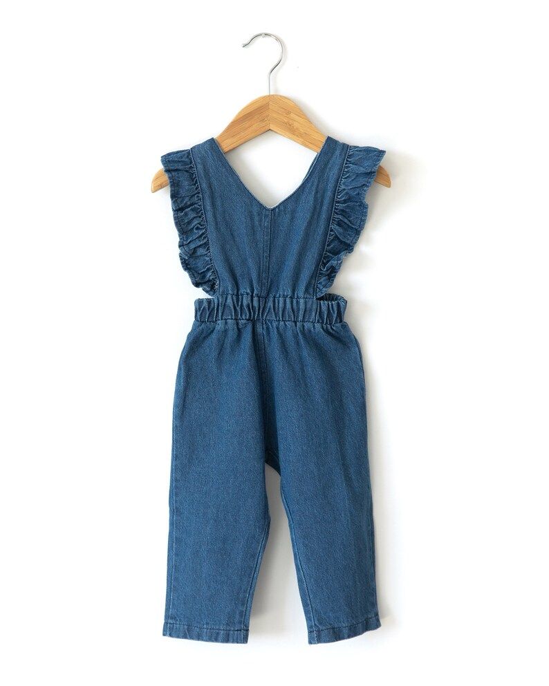 Toddler Denim Jumpsuit Little Girl Denim Jumpsuit Toddler Girl | Etsy | Etsy (US)