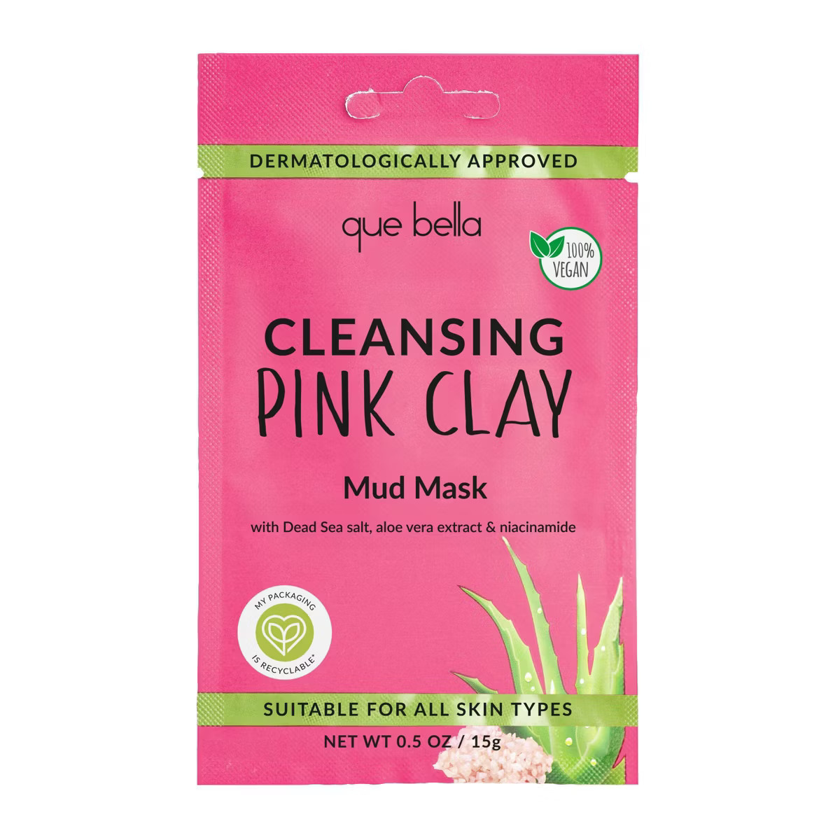 Que Bella Cleansing Pink Clay Mud Mask - 0.5oz | Target