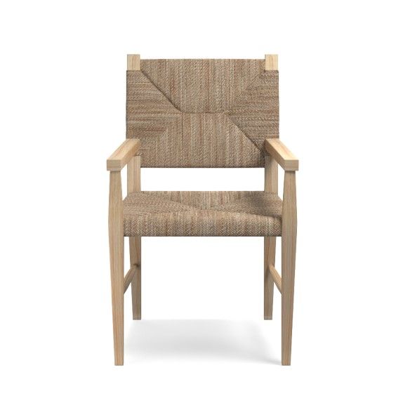 Rutherford Woven Rush Dining Armchair, Light Oak | Williams-Sonoma
