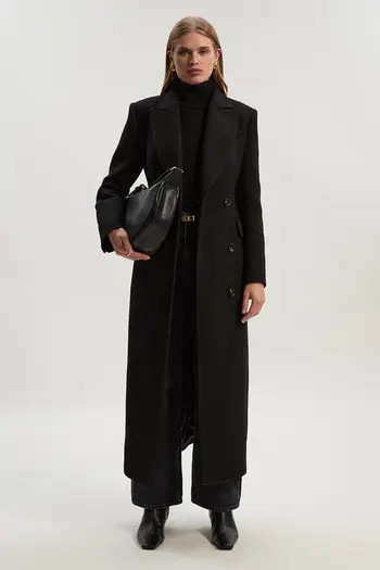 Karen Millen Wool Blend Tailored Fitted Maxi Coat | Nordstrom | Nordstrom